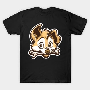 Cute Bone Eating Puppy T-Shirt